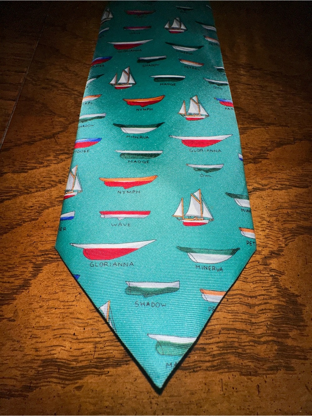 Alynn tie like new Erich Holch Half Hulls boat tie turquoise